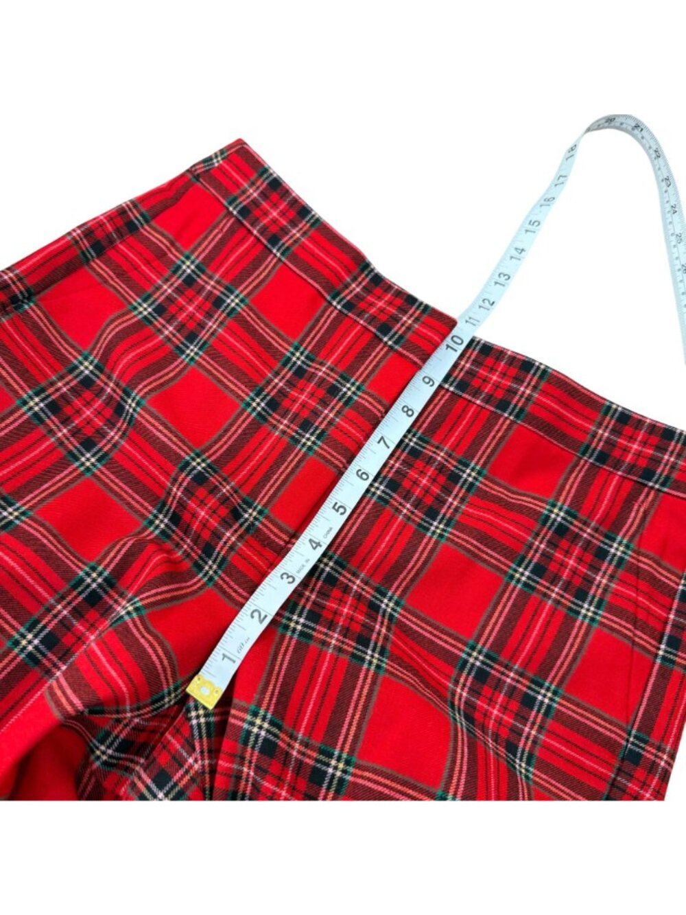 J.Crew Kate Womens Red Plaid Tartan Wool Blend Pants Size 8 Classic Fit Lined - Picture 6 of 14